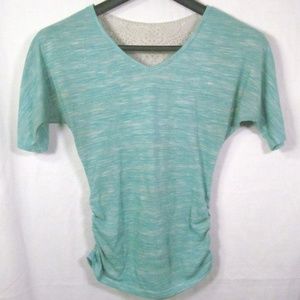 No Boundaries Shirt Size S/CH (3-5) Aqua Lace Back